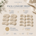 Pack Confort Pieds VOLERIA – 6 paires Avant-Pied + 6 paires Talon