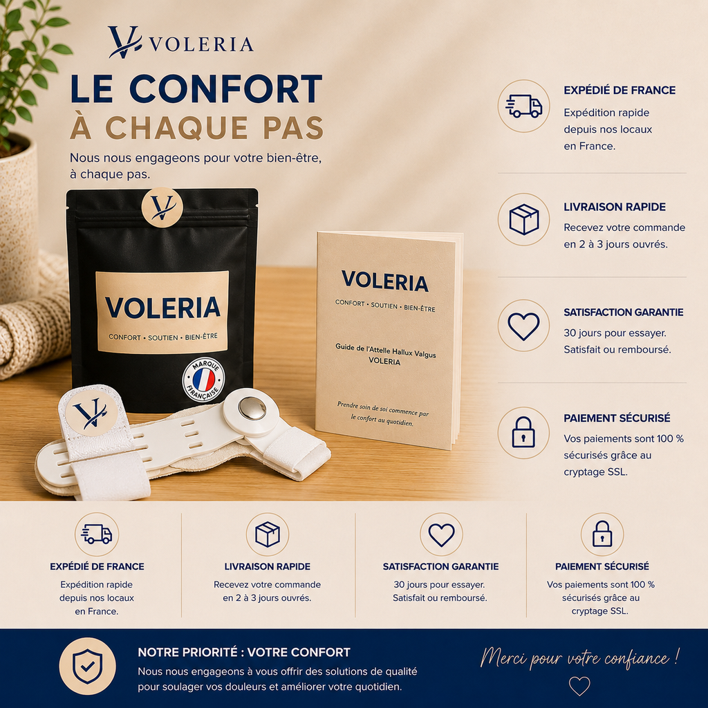 Attelle Hallux Valgus VOLERIA – 2 Correcteur ajustable de nuit