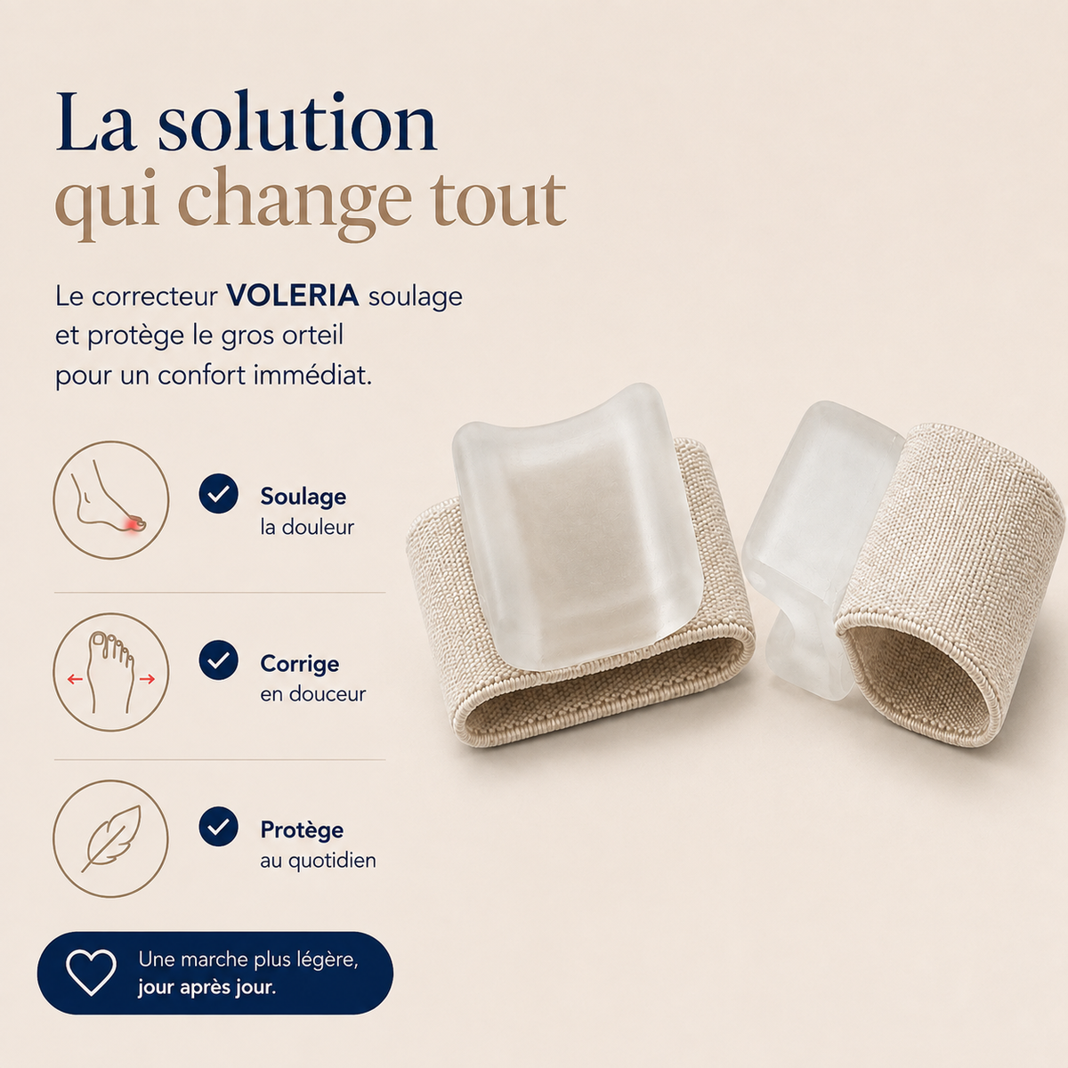 Correcteur Hallux Valgus VOLERIA – Paire d’écarteurs d’orteils