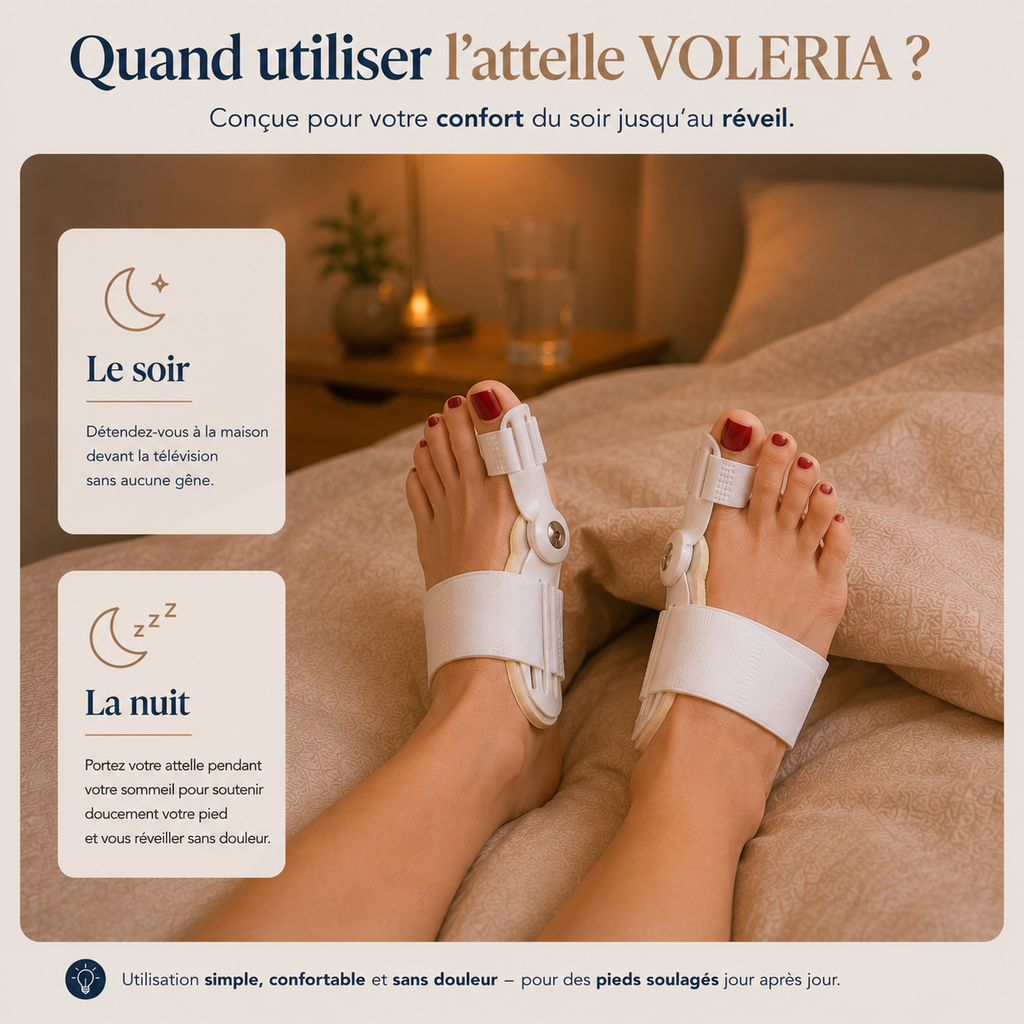Attelle Hallux Valgus VOLERIA – 2 Correcteur ajustable de nuit