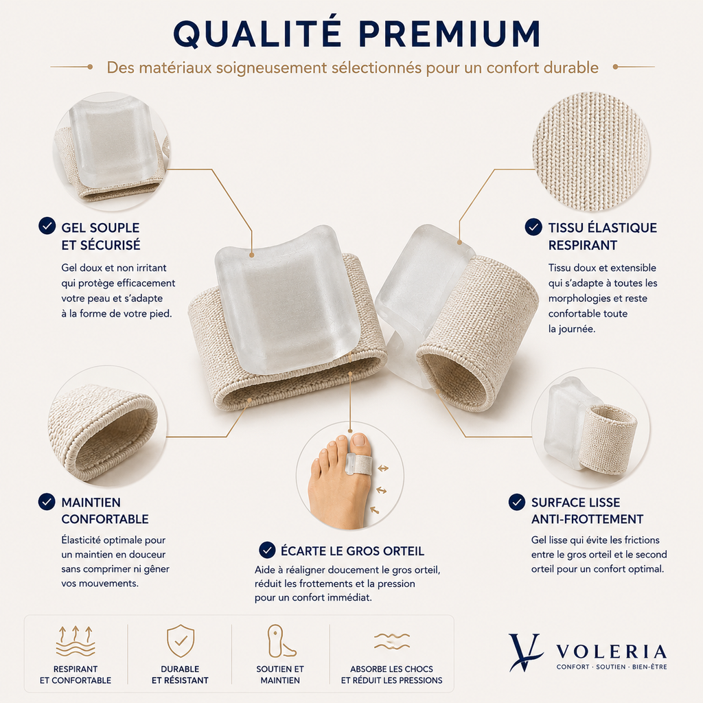 Correcteur Hallux Valgus VOLERIA – Paire d’écarteurs d’orteils