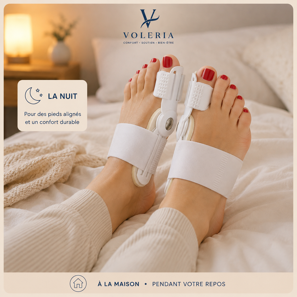 Attelle Hallux Valgus VOLERIA – 2 Correcteur ajustable de nuit